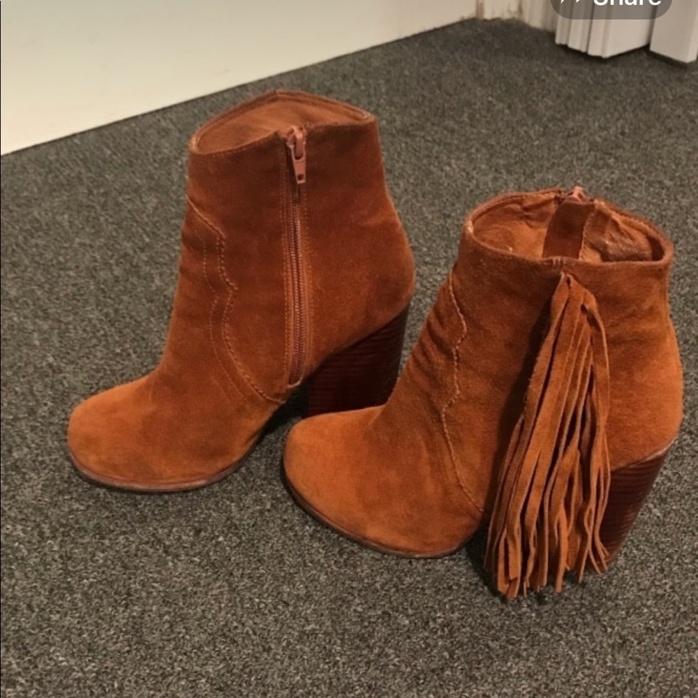 Jeffrey Campbell Prance Fringe Boot Chestnut